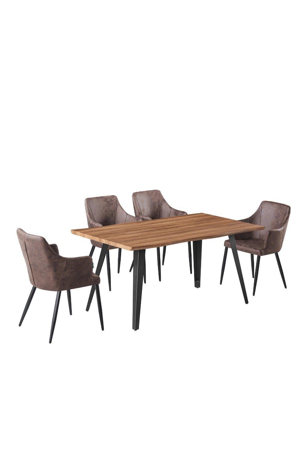 'Zarah Rocco' Dining Set with a Table and 4 Chairs